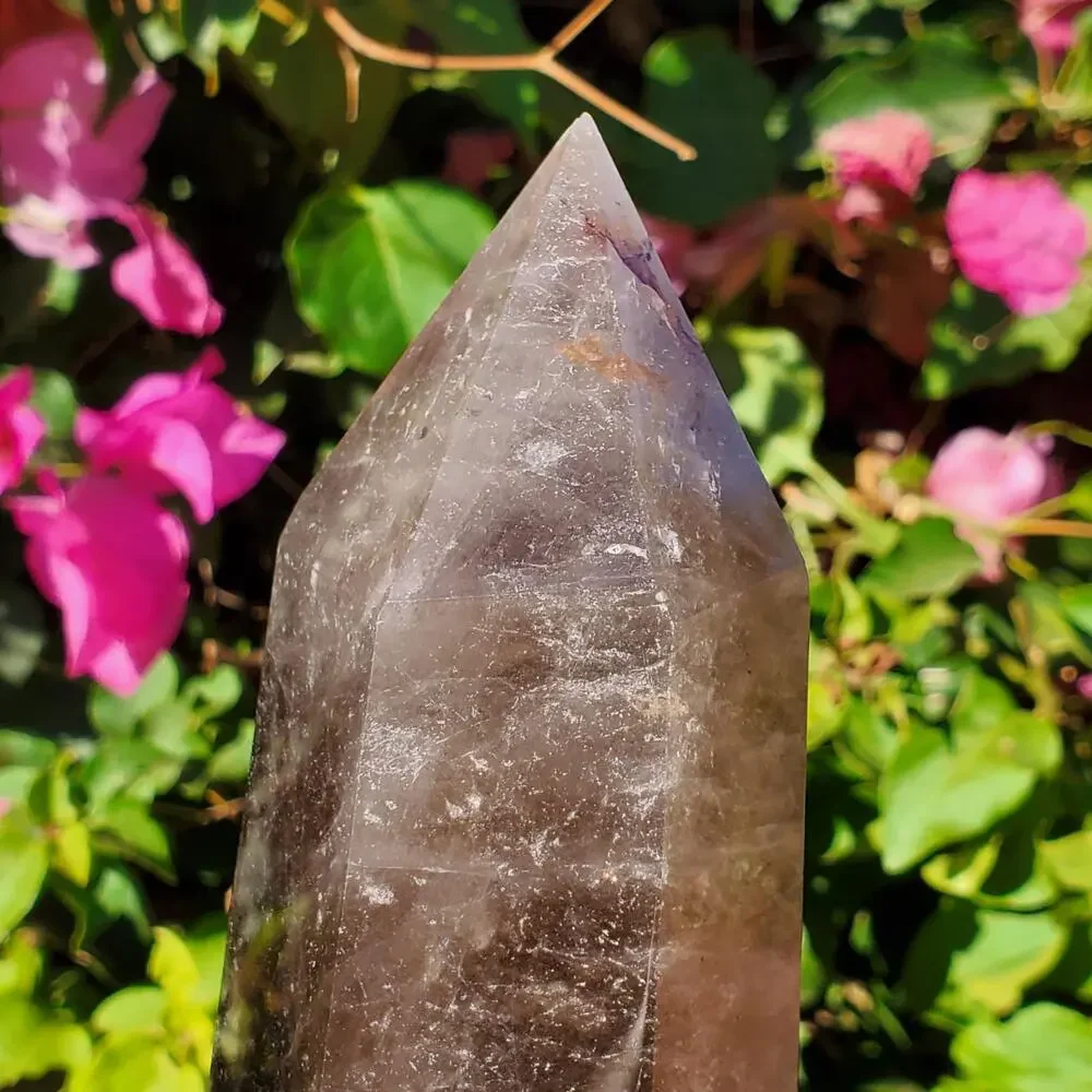 XL Black Rose Quartz Crystal Tower Point | 1460 Grams